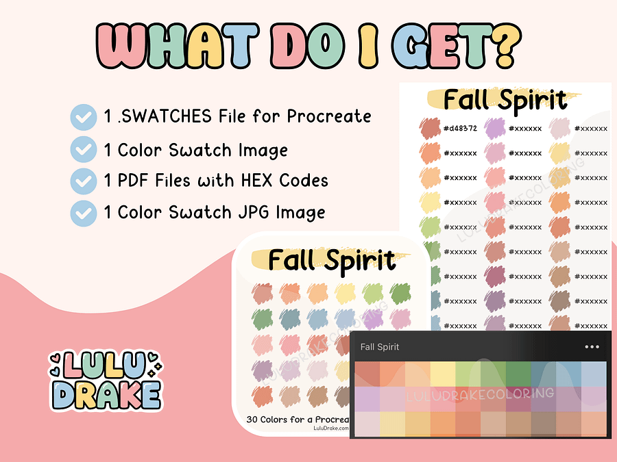 Fall Spirit Procreate Color Palette with HEX Codes ★ DIGITAL ★ product image (5)