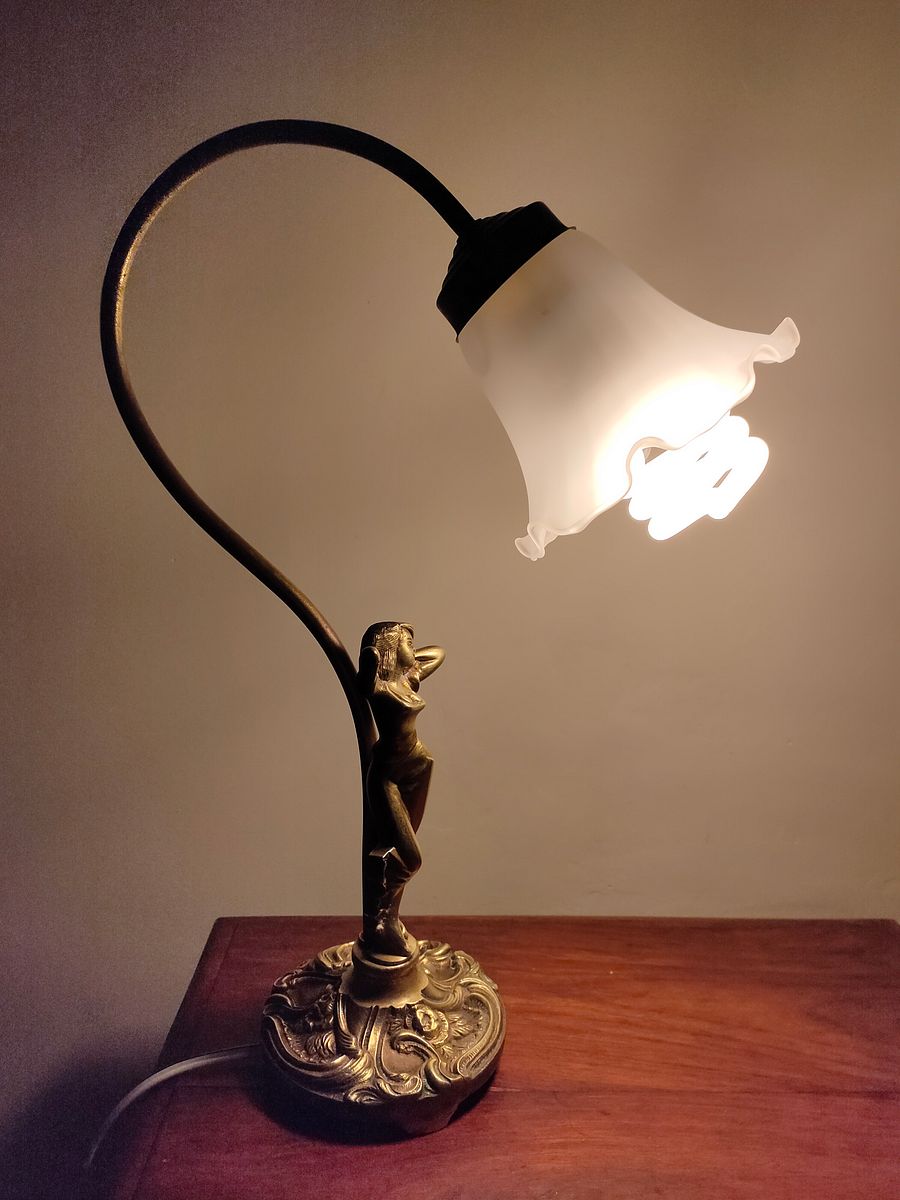 Candeeiro art nouveau, candeeiro de mesa erótico mulher no poste, decoração única de escritório, presente casamento, candeeiro, natal product image (2)