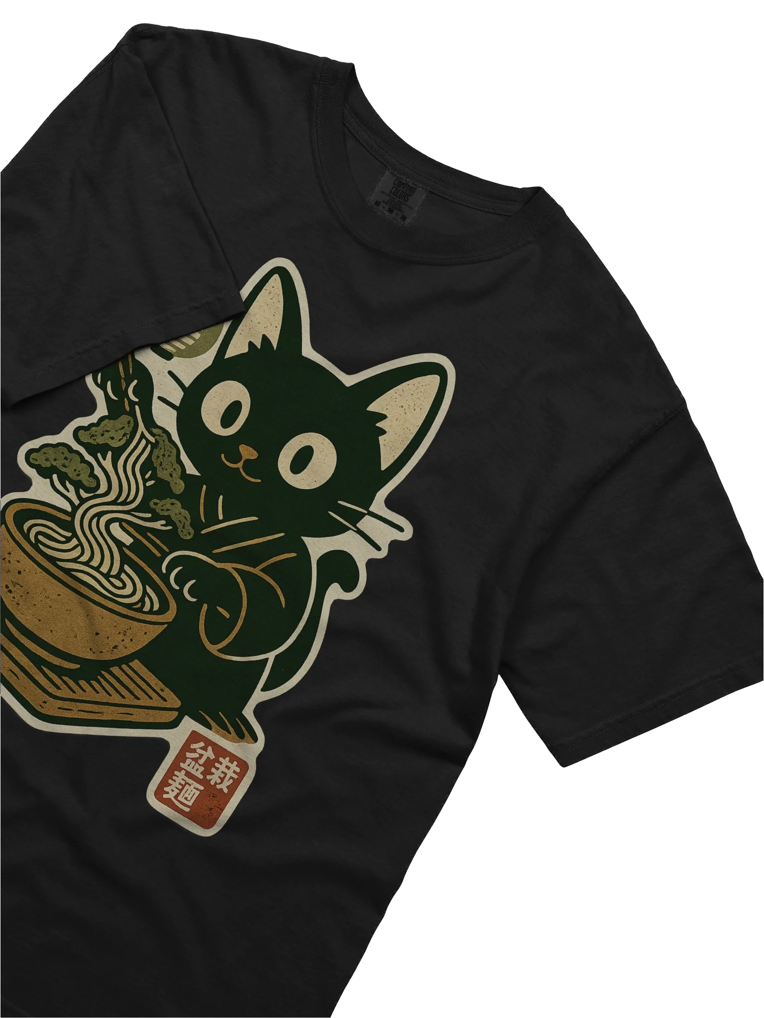 Black Cat Bonsai Noodle Craft Concept Japanese Graphic Art T-Shirt product image (42)