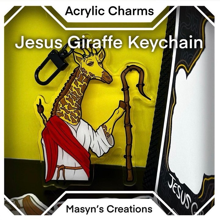 Jesus Giraffe Keychain product image (1)
