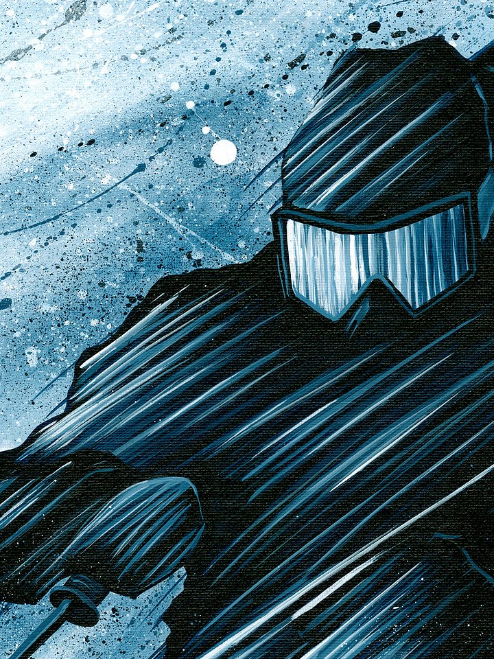 Blue Blower Skiing - Mounted Print product image (2)