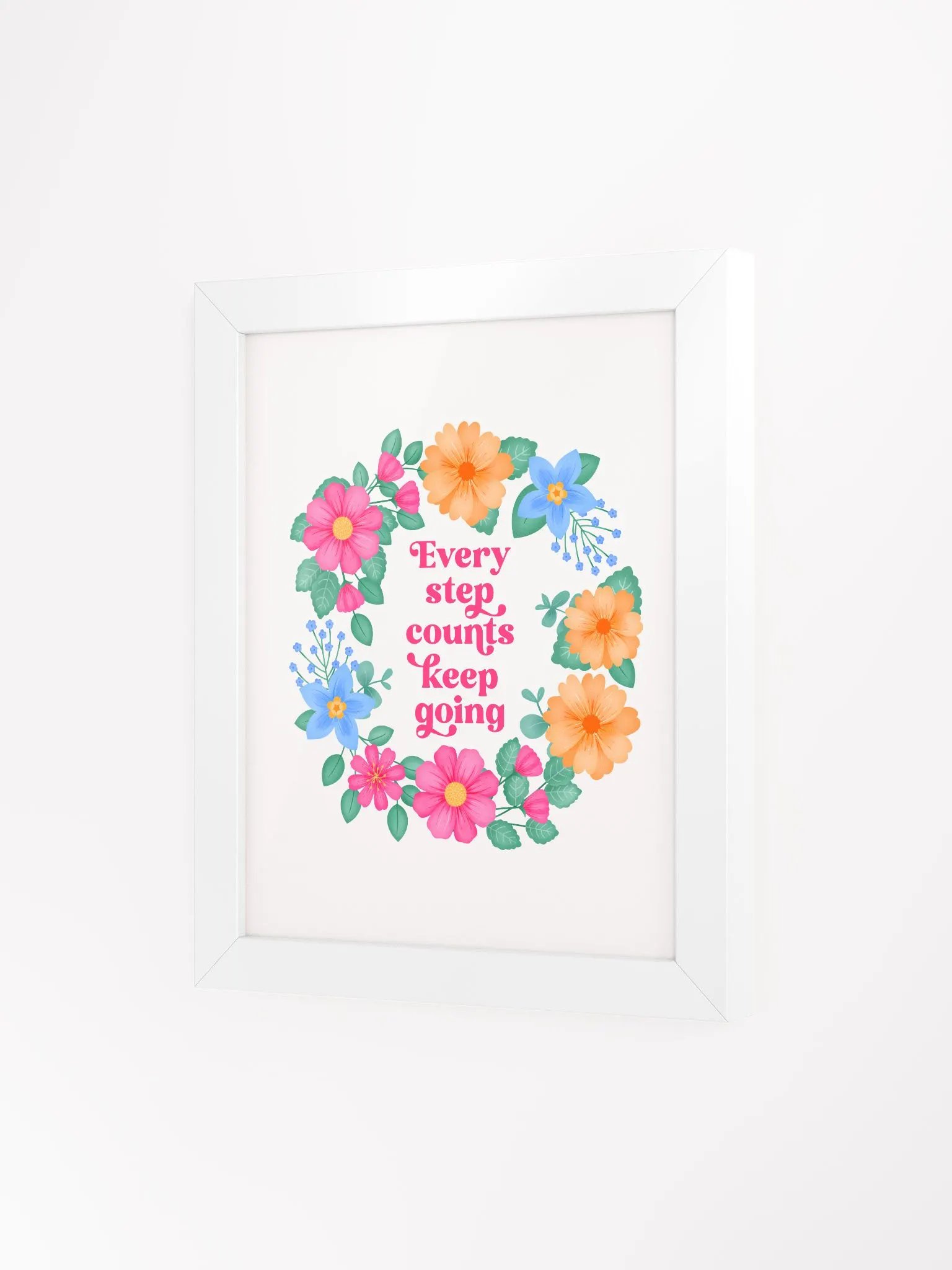 Every step counts keep going - Motivational Wall Art White product image (3)