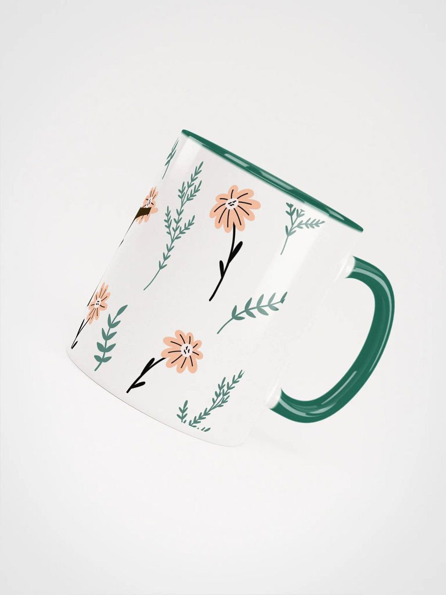 COFFEE MUG Floral Fox Folk Art| Housewarming Birthday Gifts Cute Weird Stuff Quirky Tea Ceramic (GREEN) product image (5)