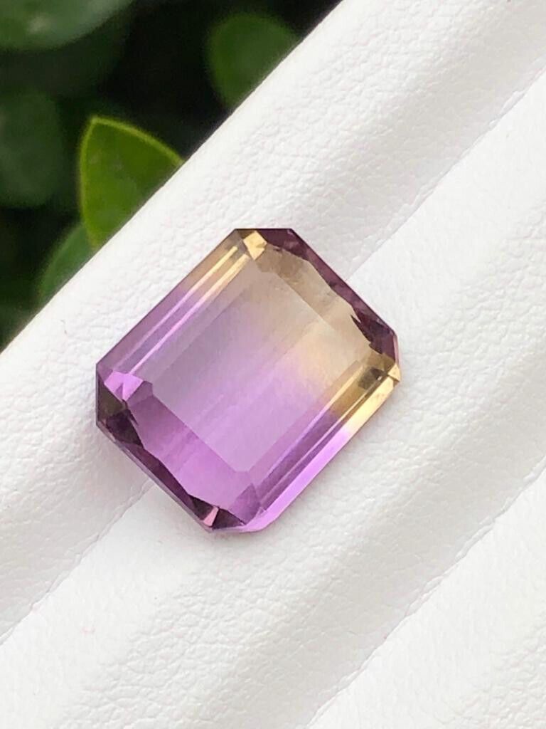 BI-COLOR AMETRINE GEMSTONE FOR PENDANT YELLOW/PURPLE COLOR EMERALD CUT, 6.65 CRT product image (6)