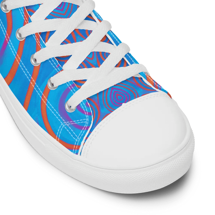 Funky Blue Dreams Liquid Tie-Dye Men's High-Top Canvas Shoes product image (9)