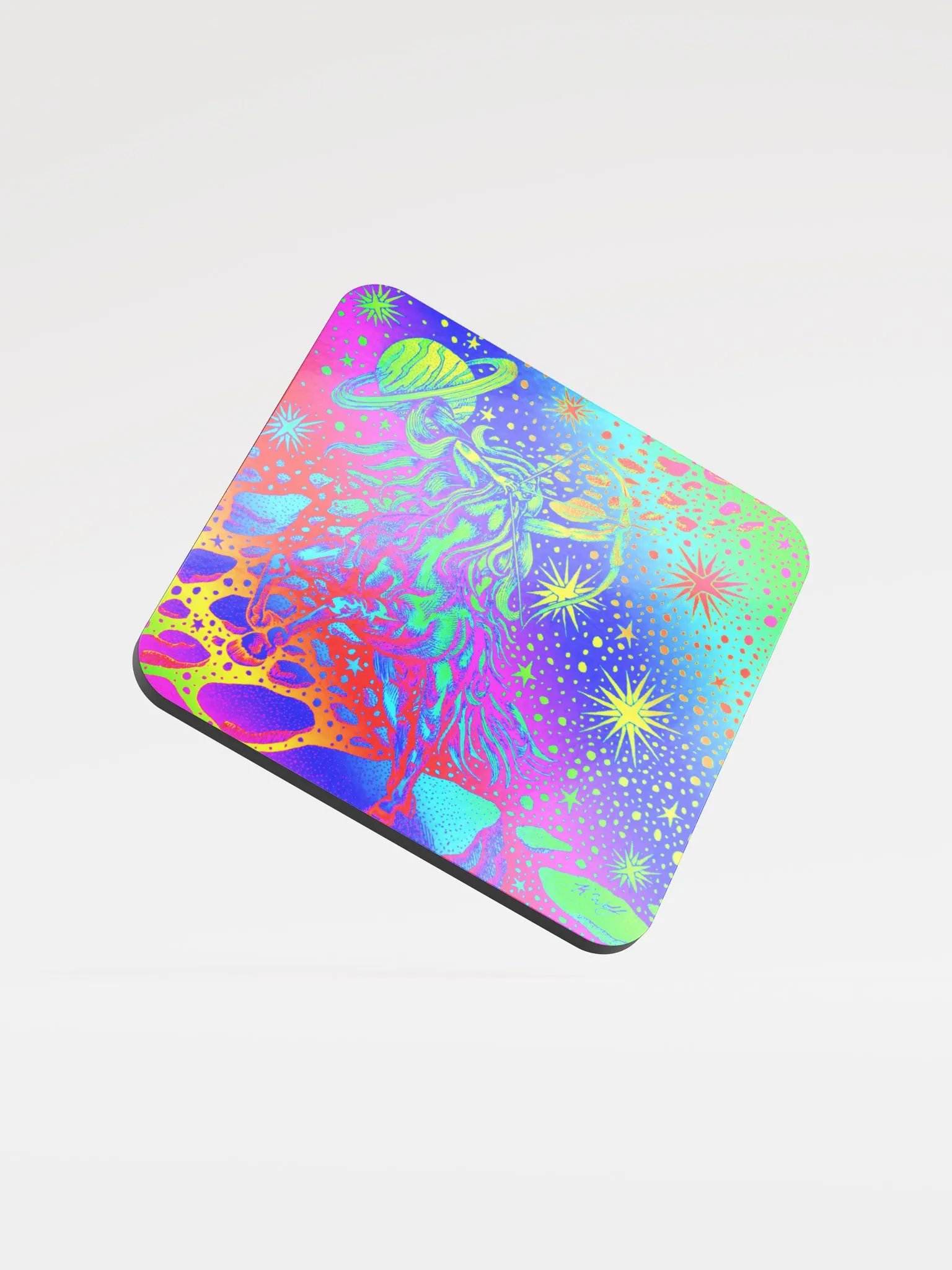 Limited edition Full Rainbow Sagittarius Zodiac coaster product image (1)