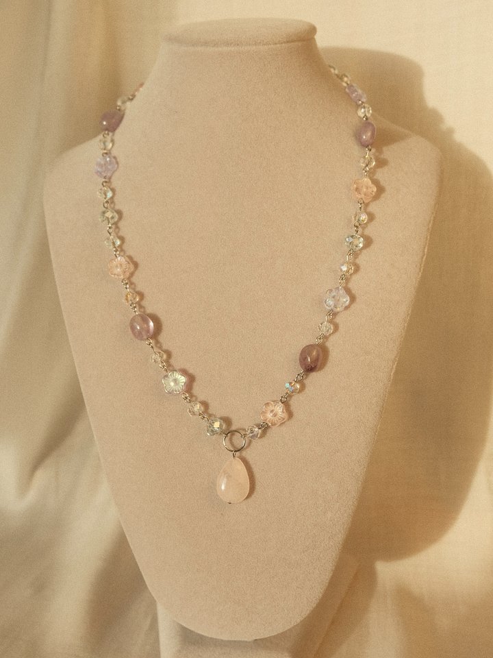 Rose Quartz & Amethyst Pastel Necklace product image (1)