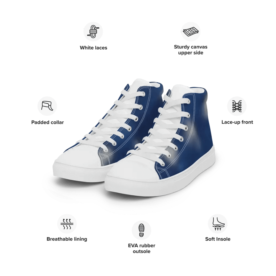 Men's cloudy blue high top canvas art sneakers / cloudy product image (4)