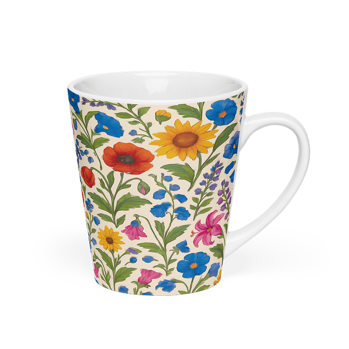 Medieval Floral Print Latte Mug – Colorful Vintage-Inspired Drinkware for Kitchen & Dining product image (2)