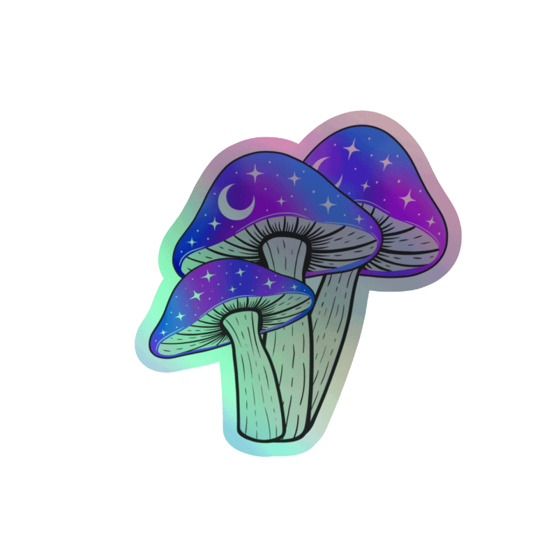 Galaxy Shrooms Holographic Sticker product image (4)