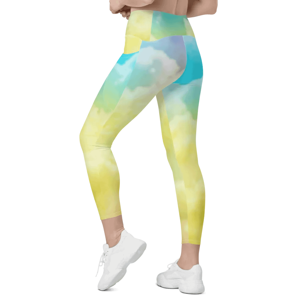 Blur cloud rainbow Design Leggings with Pocket - V8 product image (9)