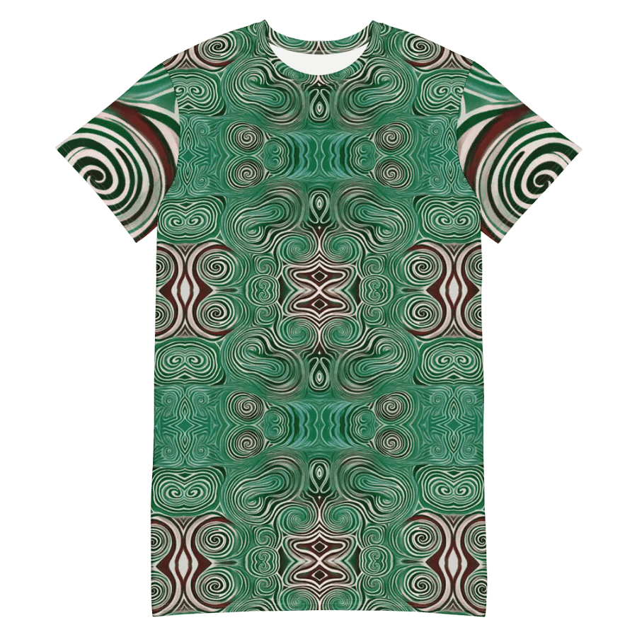 Funky Cool Green Liquid Tie-Dye T-shirt Dress product image (7)