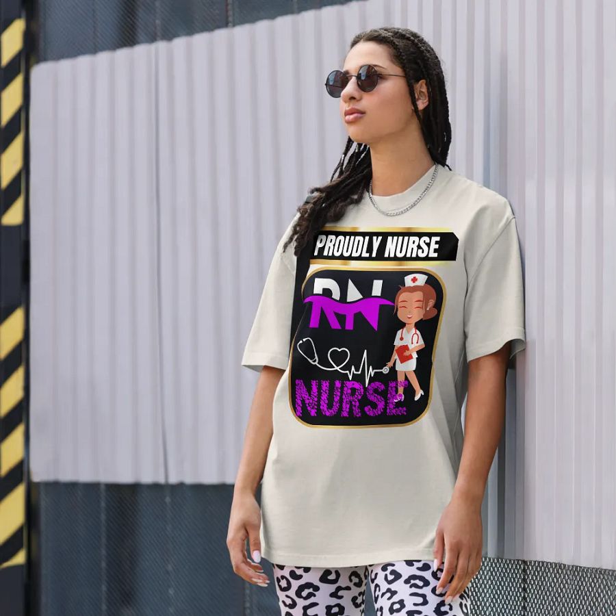 Proudly Nurse Oversized Faded T-Shirt product image (36)