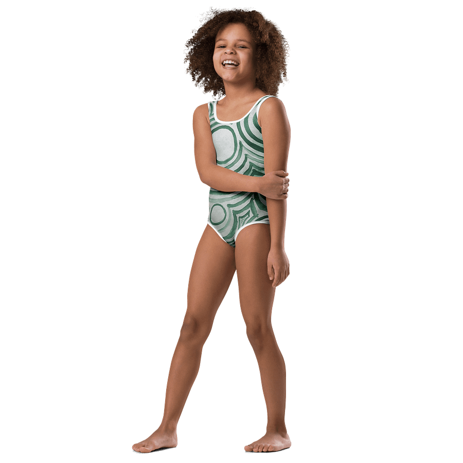 "Green Swirl" Kid's One Piece Swimsuit product image (4)