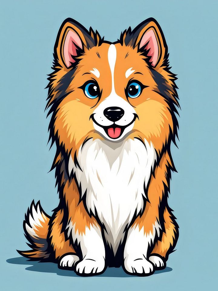 18 Cute Fluffy Cartoon Dog Illustration - Adorable Pet Lover's Delight - Kawaii stickers collection product image (1)