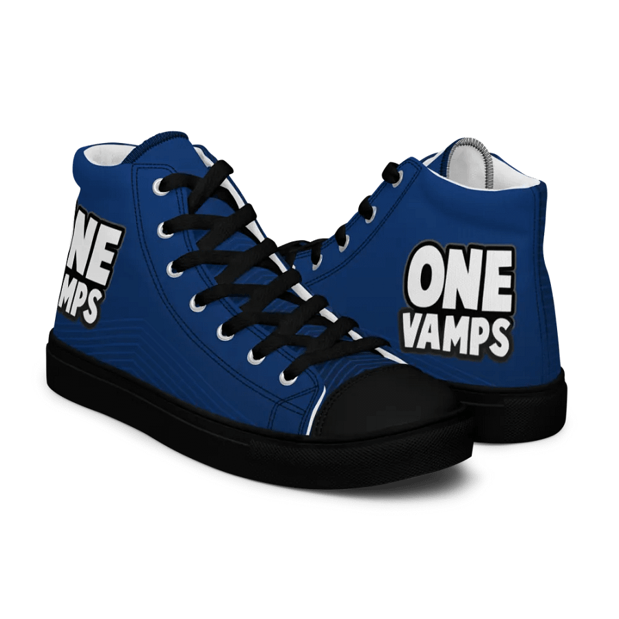 Men's High Top Canvas Shoes OneVamps Blue dark color product image (12)