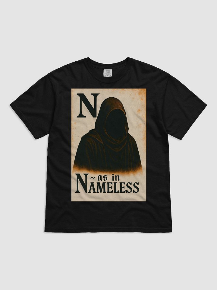 N as in nameless garment-dyed heavyweight t-shirt by dark alphabet product image (1)