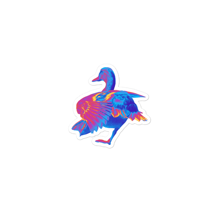 Funky Neon Pink and Blue Duck Die Cut Magnet product image (2)