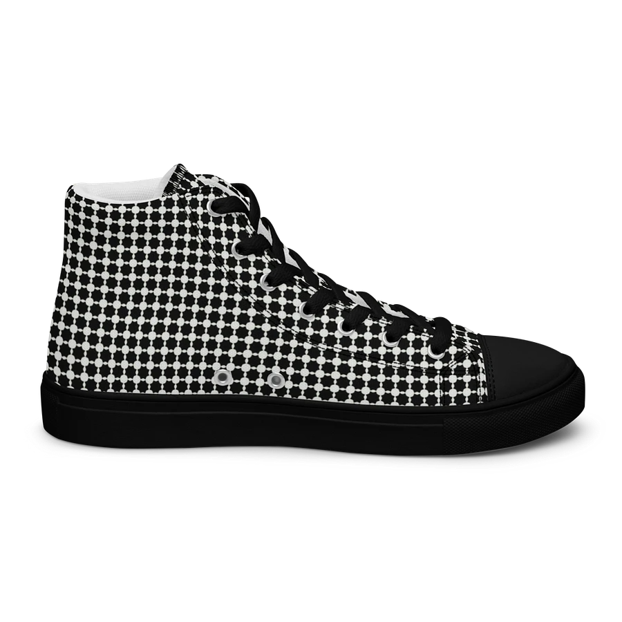 Abstract Black and White Chain Design Men's Canvas Shoe High Tops product image (13)