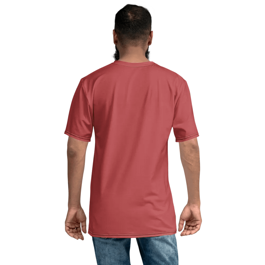 Plain Brick Red Soft Summer Men's Crewneck Polyester Heavyweight Premium T-Shirt by Treasure Pie product image (8)