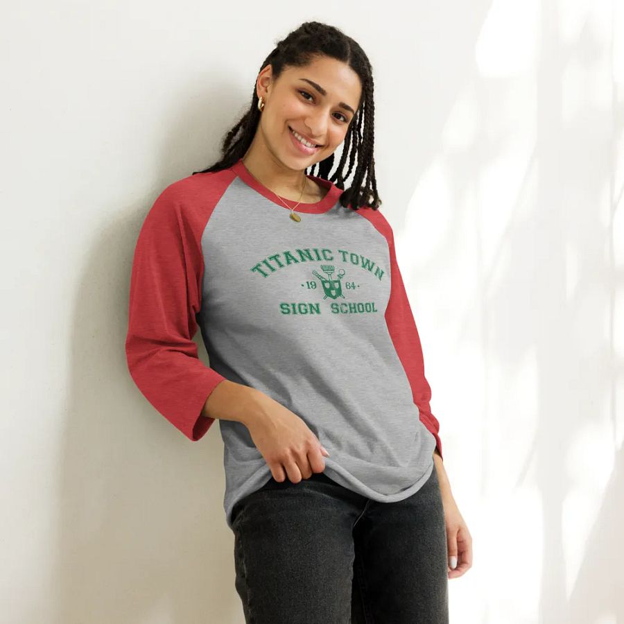 3/4 sleeve raglan baseball shirt - Campus - Green Lettering product image (11)