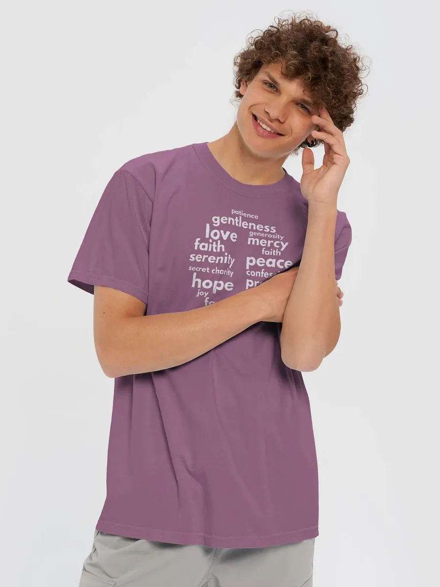 T-Shirt Featuring Christian Cross and Uplifting Virtues product image (15)