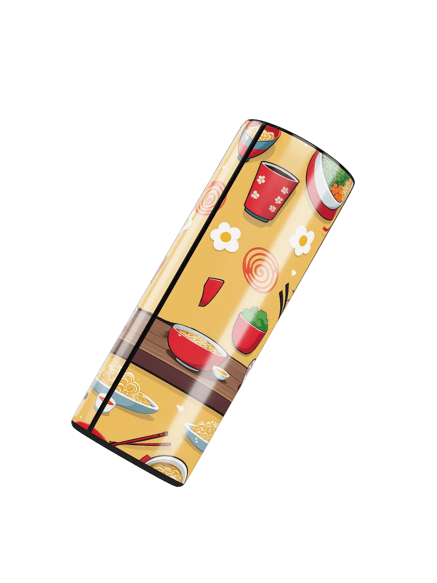 Cute Kawaii Cat Eating Ramen Noodles 20 oz Skinny Stainless Steel Tumbler product image (5)