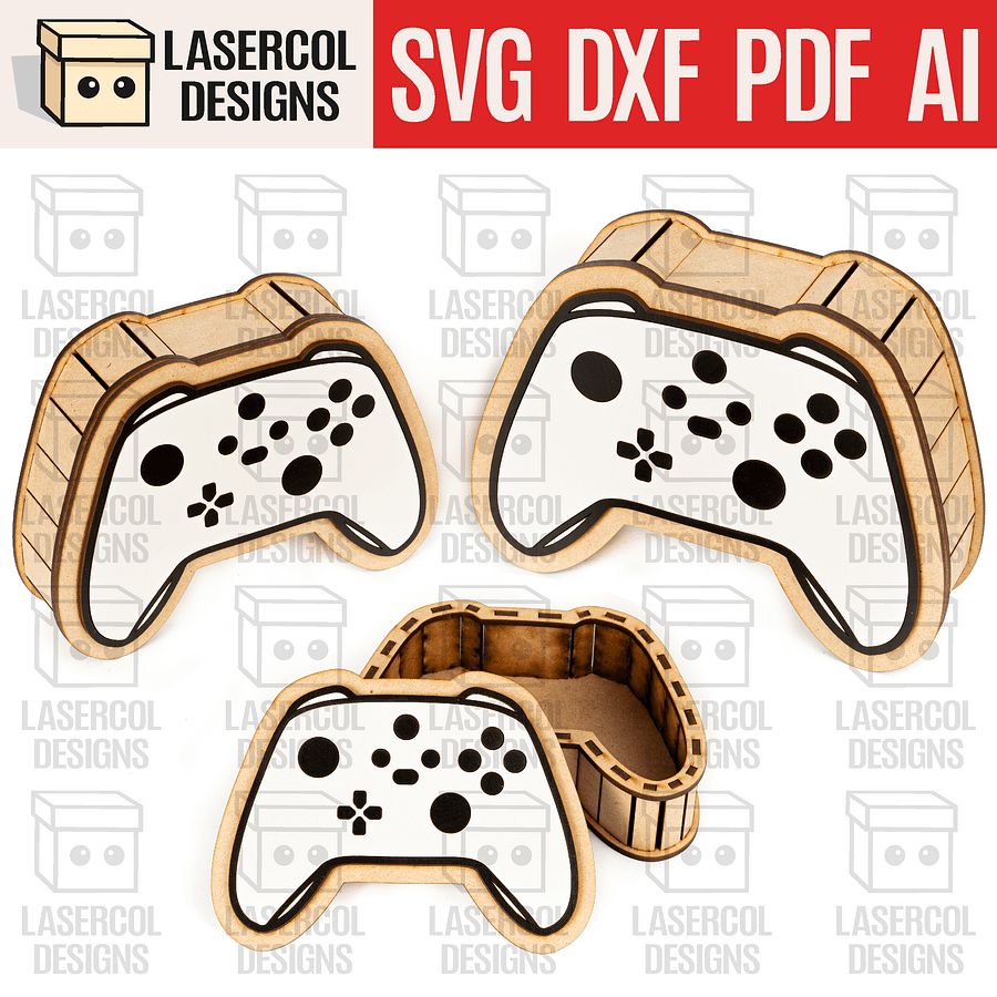 Controller Shaped Boxes Bundle (Set 1-2) - Laser Cut Files product image (3)