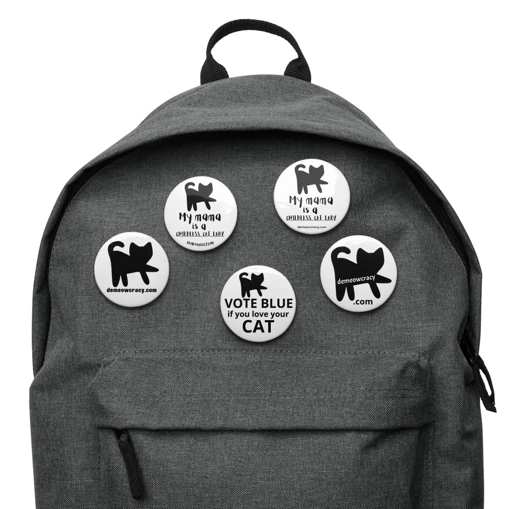 Childless Cat Lady Button Set - Black & White product image (3)
