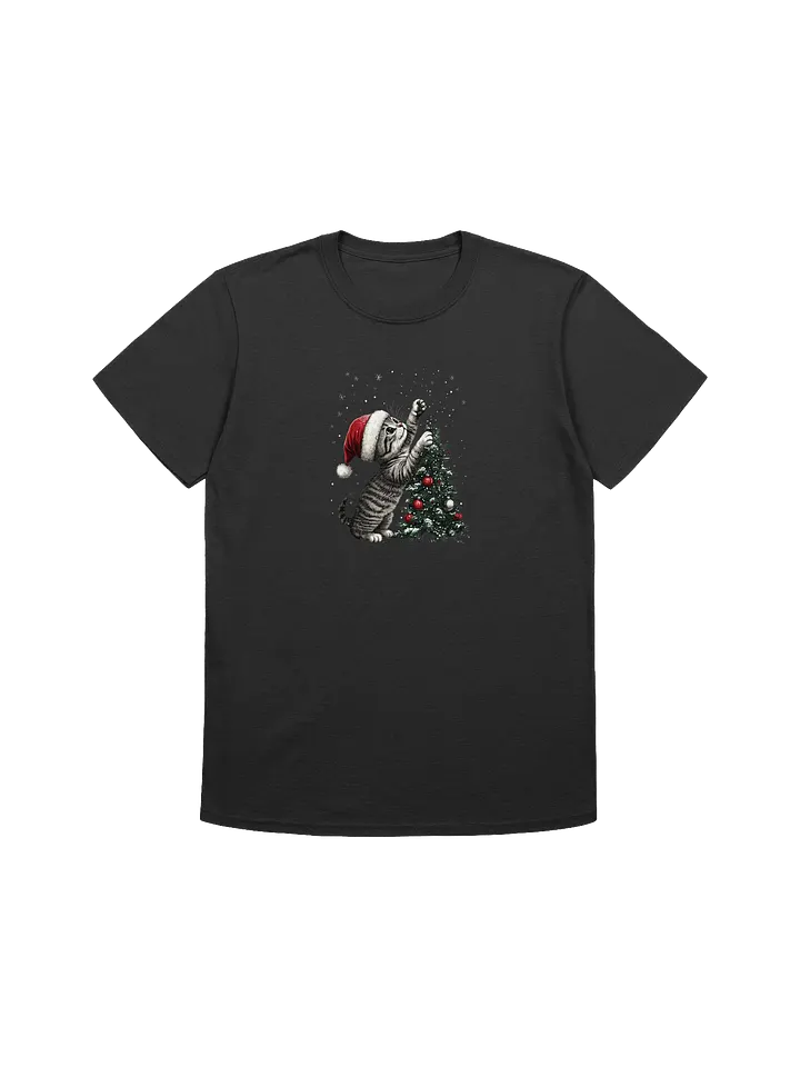 Cute Christmas Kitten Decorating Tree Unisex T-Shirt product image (4)