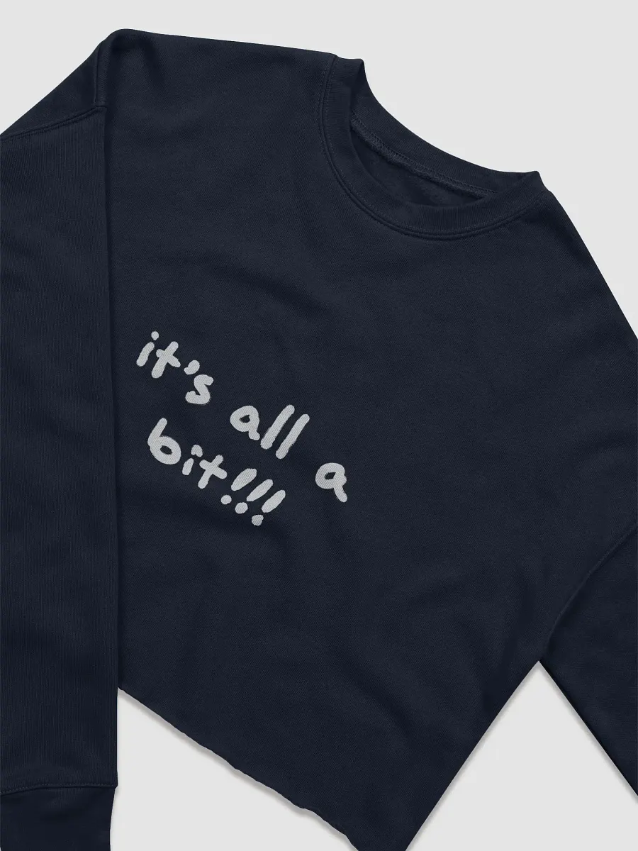 “It’s all a bit!!!” (white design) Women's Fleece Crop Sweatshirt product image (33)
