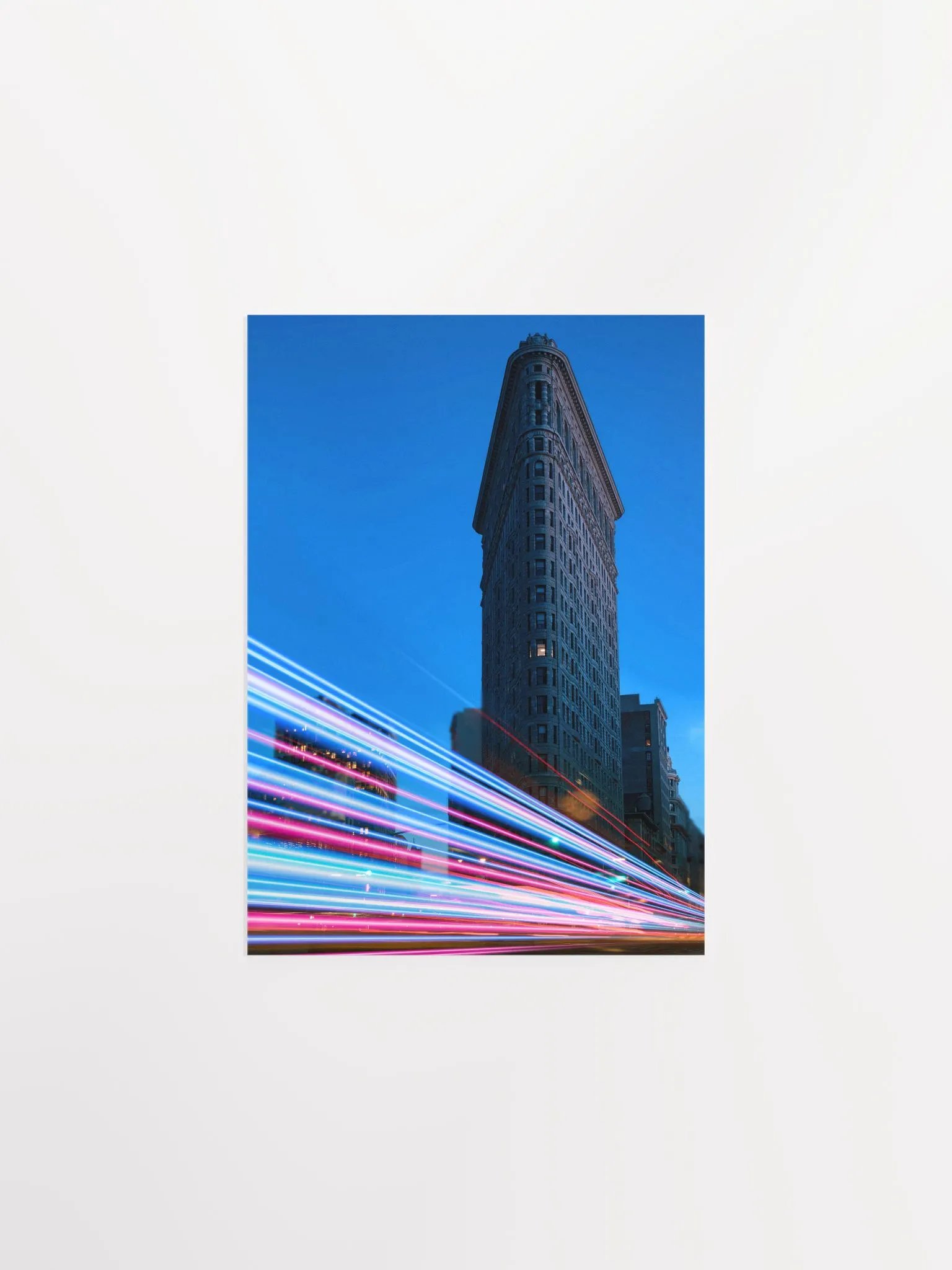 Neon city: New York, Flatiron Building (synthwave/vaporwave/retrowave/cyberpunk) — aesthetic poster product image (6)
