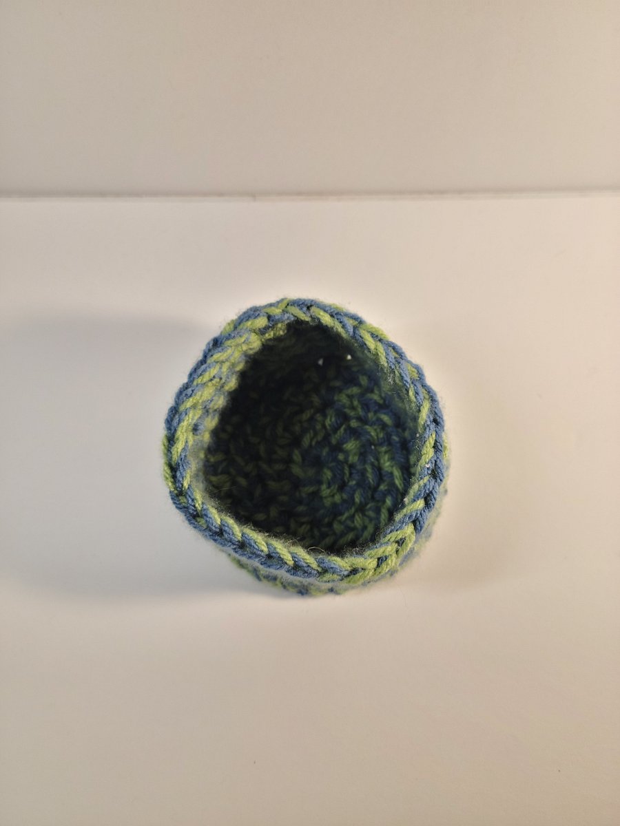 Small Crocheted Blue and Green Bowl product image (3)
