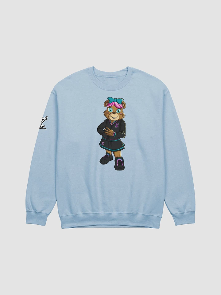 Standing Girl Bear Light Blue Crewneck Sweatshirt product image (1)