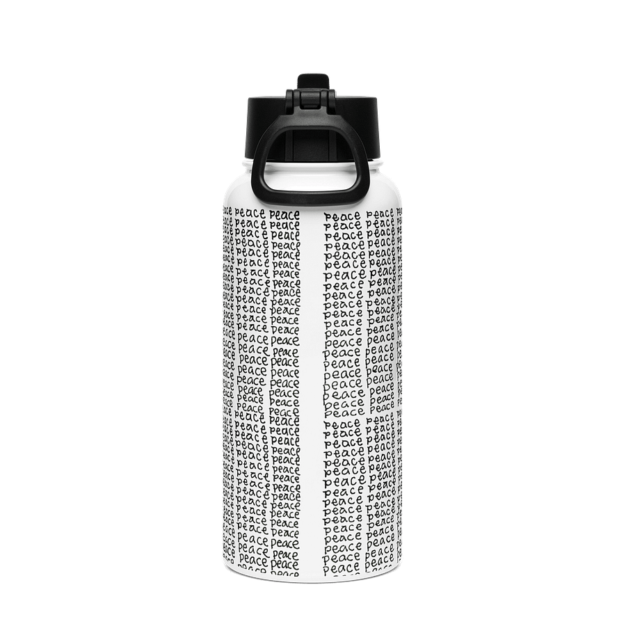 Peace 2 Stainless Steel Water Bottle with a Straw Lid in White product image (2)