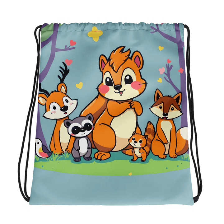 Heartfelt Woodland Friends Drawstring Bag product image (1)