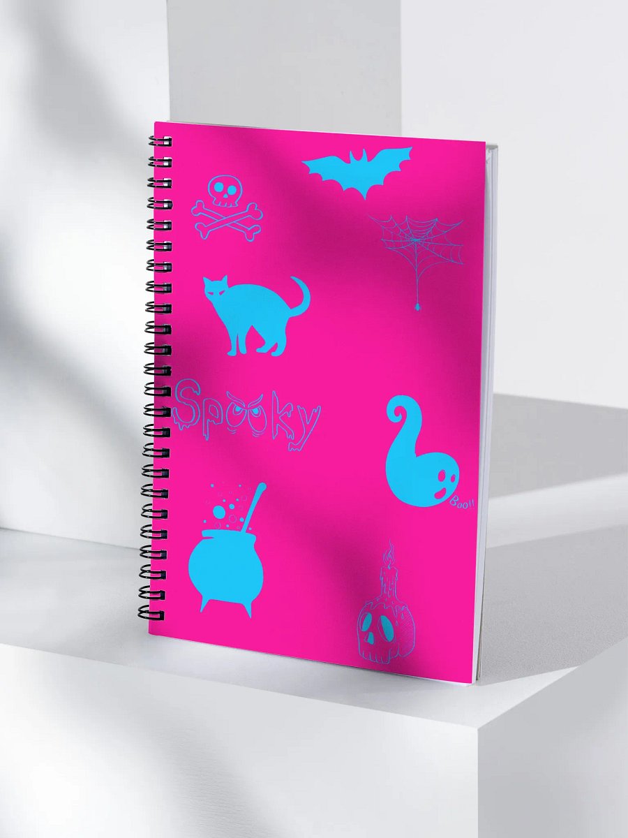 Spooky Blue and Pink Neon Spiral Notebook product image (4)