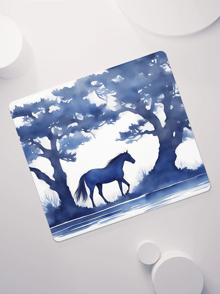 Blue Horse Silhouette, Gaming Mouse Pad, 2 Sizes product image (1)