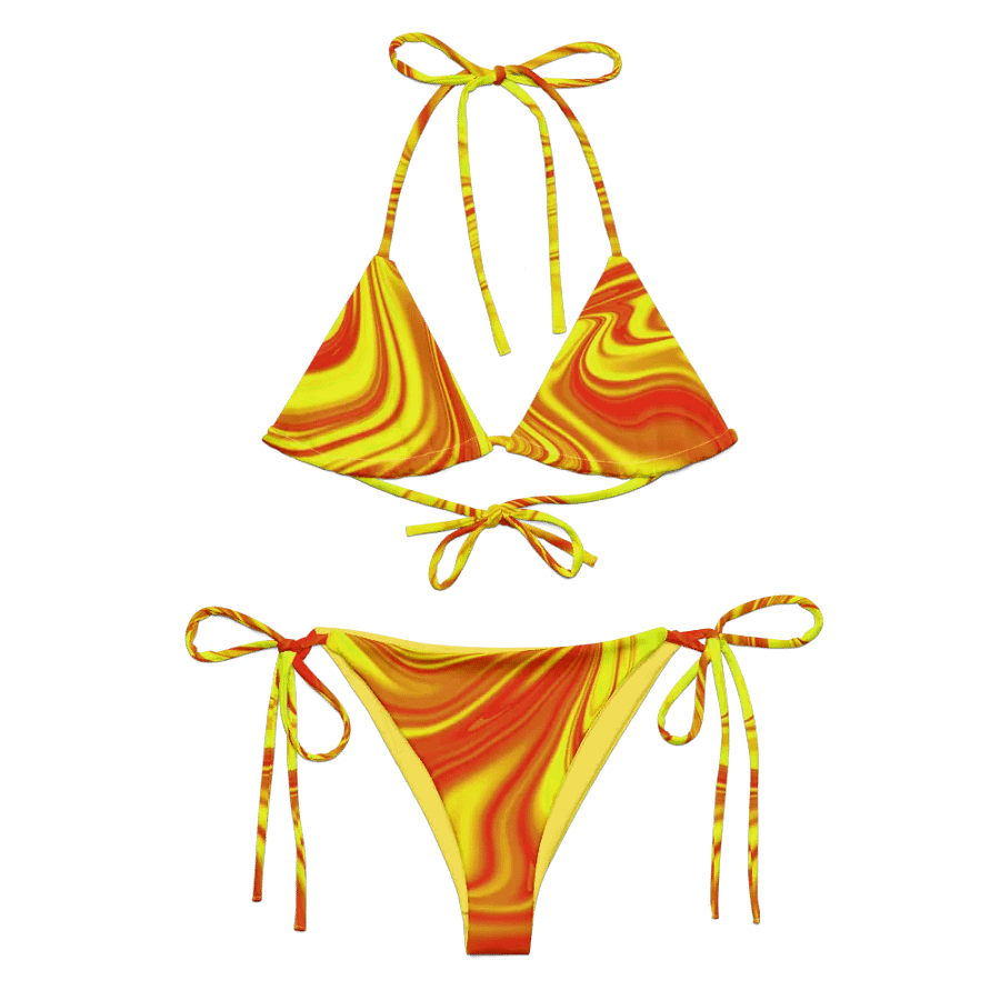 Bikini Set - Yellow and Red Digital Fluid Art product image (3)
