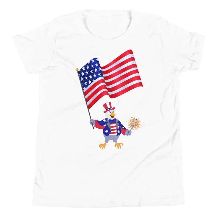 Bald Eagle Uncle Sam Waving the Flag Youth Tee product image (4)