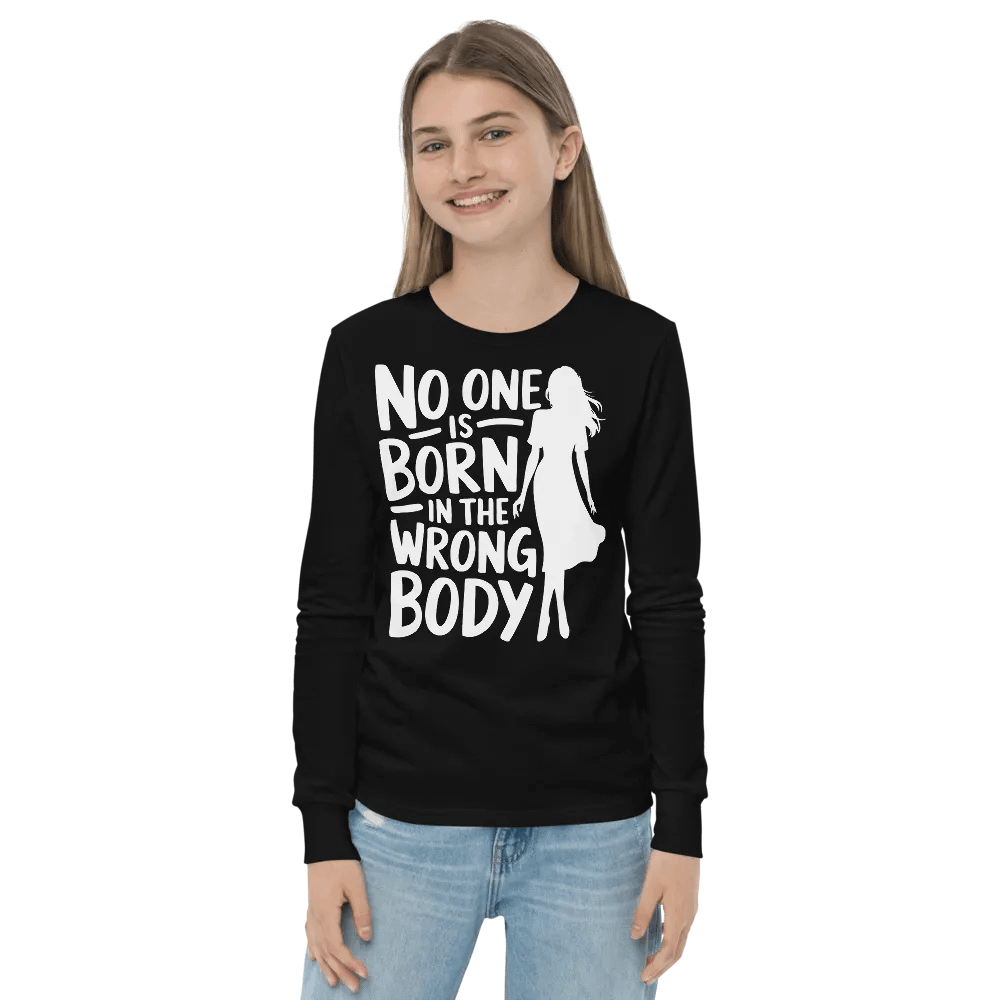 No One is Born in the Wrong Body Youth Long Sleeve Tee product image (3)