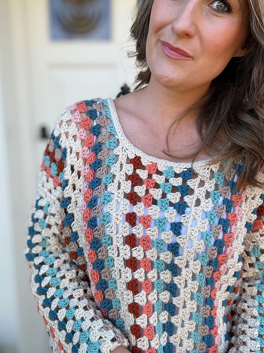 Retro Crochet Dress Pattern with Striped Granny Stitch - PDF pattern product image (4)