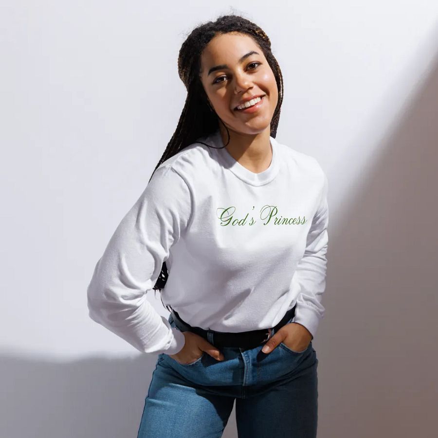 God's Princess (Dark Green Script) Long Sleeve product image (4)
