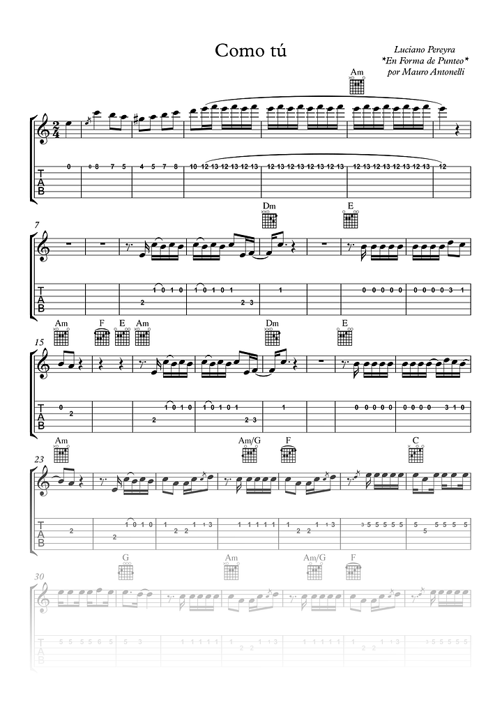 Como tu - Partitura + Tabs + Acordes + Pista product image (1)
