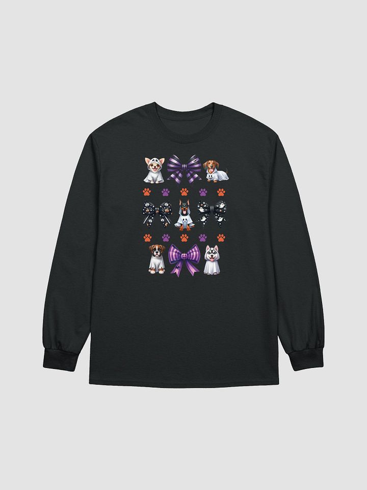 Cute Halloween Dog Ghosts and Bows Long Sleeve T-Shirt Design2 product image (2)