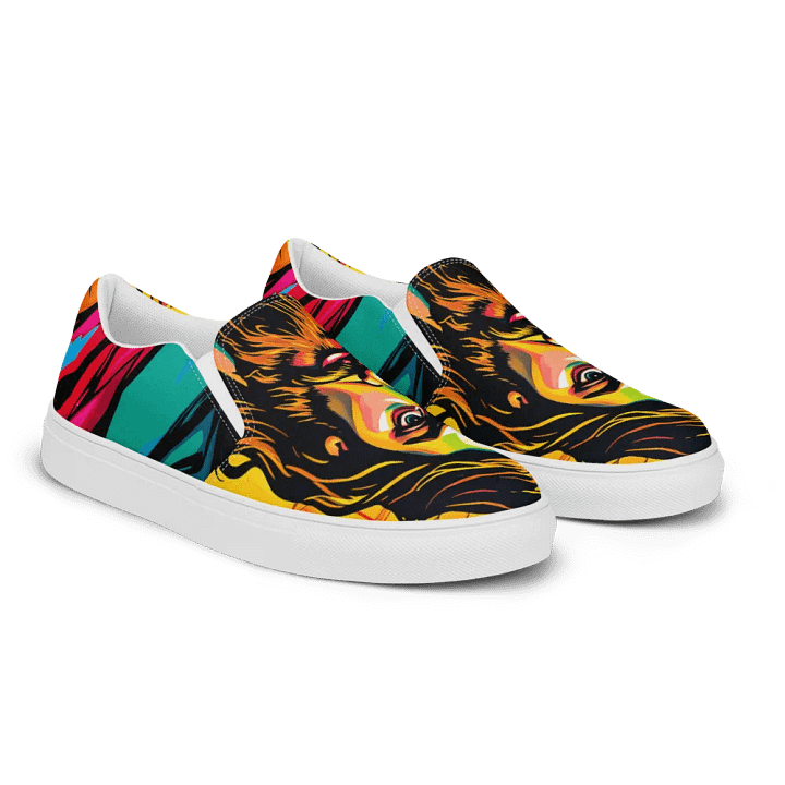 Thumbs up pop art J-dog women's slip-on canvas shoes product image (2)