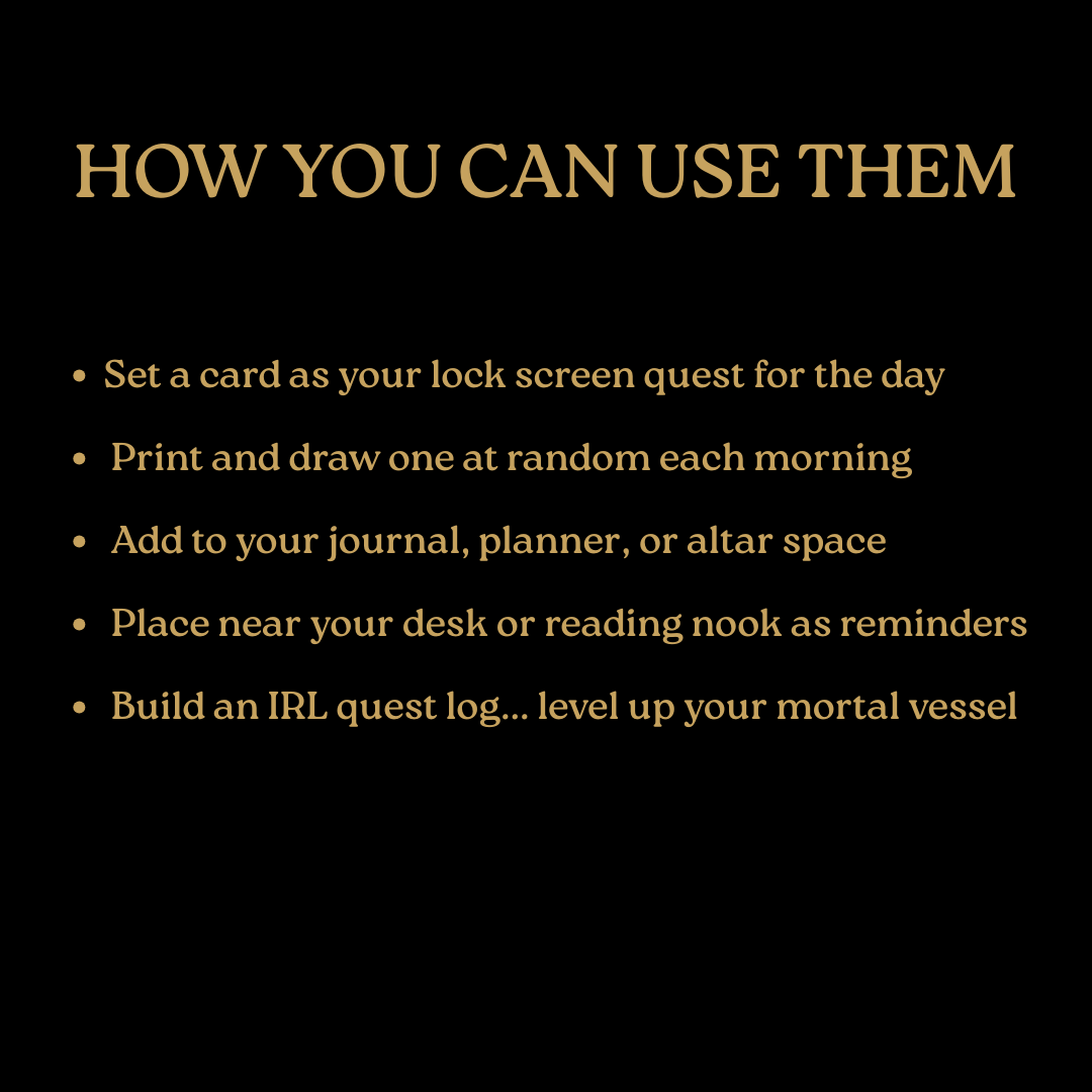 Mortal Vessel Quest Cards - 15 Gothic Self-Care Rituals (Digital PNG Set) product image (5)