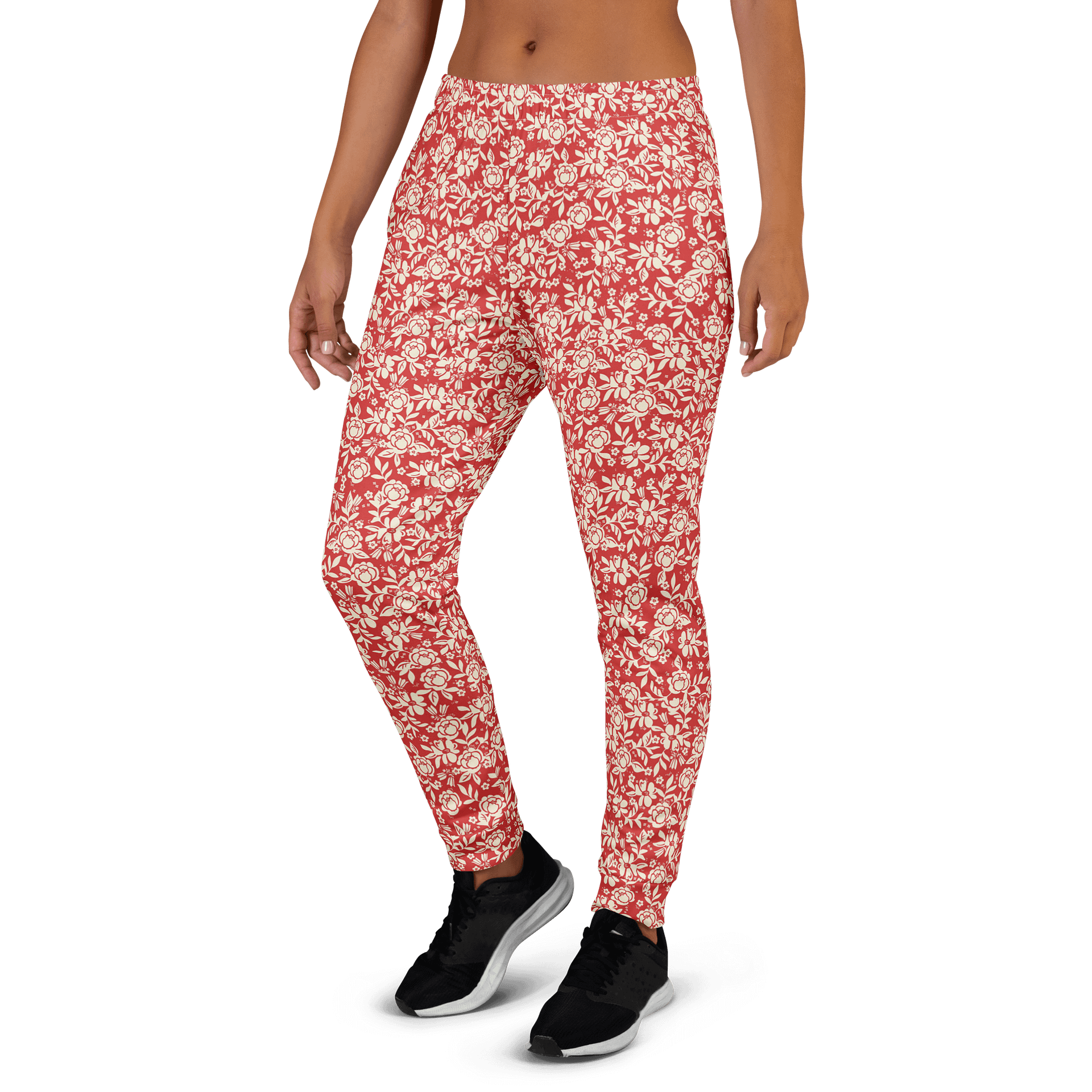 Red Floral All-Over Print Women's Joggers product image (3)