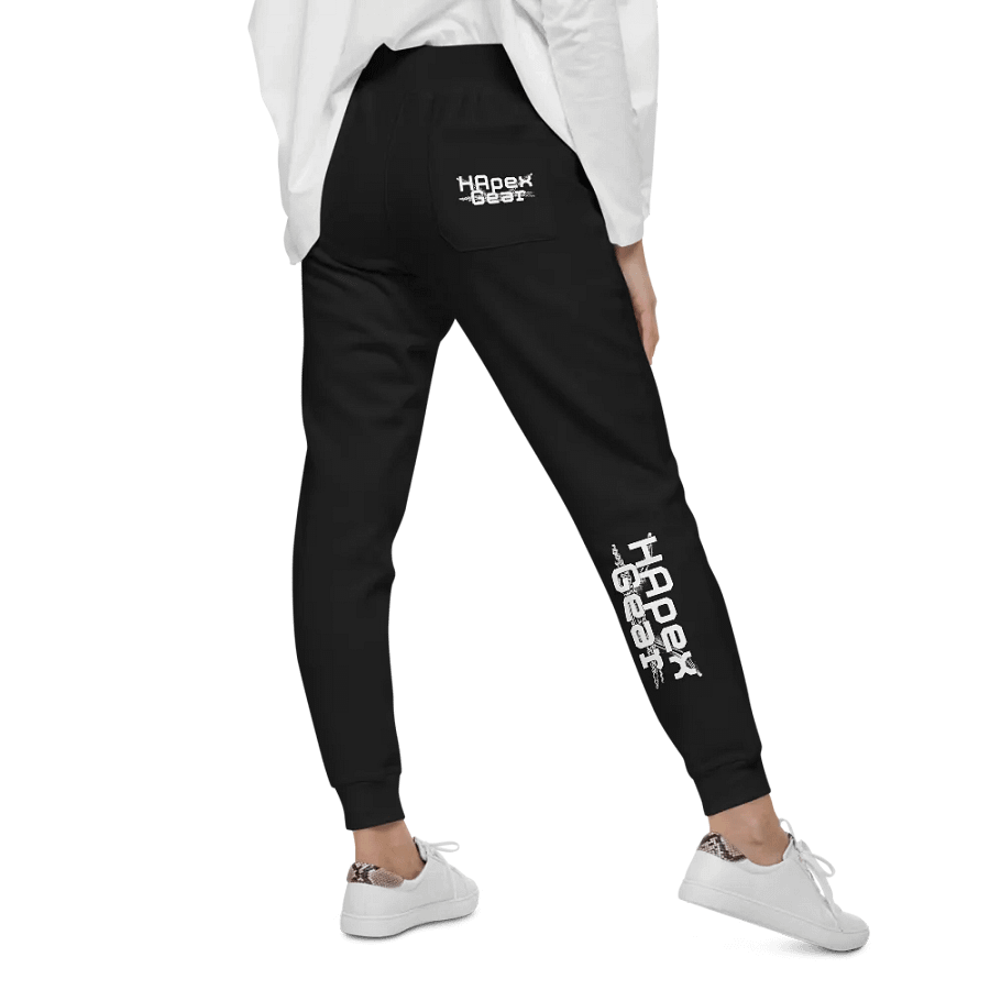 Unisex Fleece Joggers - White HApex Gear Black Logo product image (5)