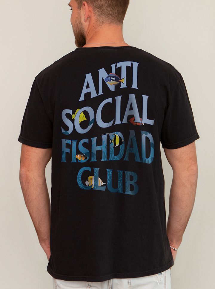 Anti Social Fishdad Club | T-Shirt for Introverted Saltwater and Coral Reef Aquarium Hobbyists product image (1)